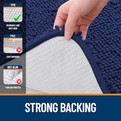 OLANLY Bathroom Runner Rugs 59x24, Extra Soft Absorbent Chenille Bath Rugs - Image 6