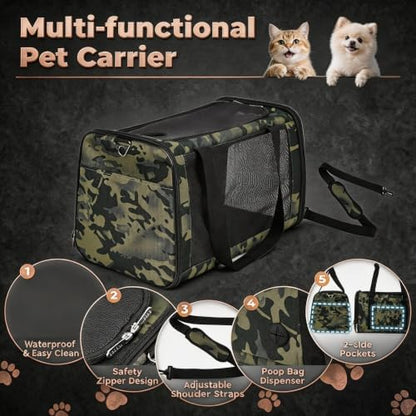 YUDODO 25lbs Cat Carrier Lightproof Soft Sided Pet Carrier - Image 3