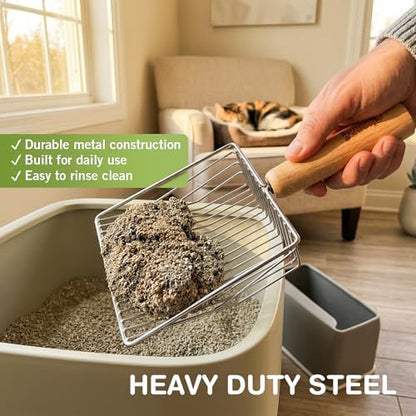 Cat Litter Scoop, Metal Litter Scooper – 5X Faster No-Shake Sifting Design - Image 5