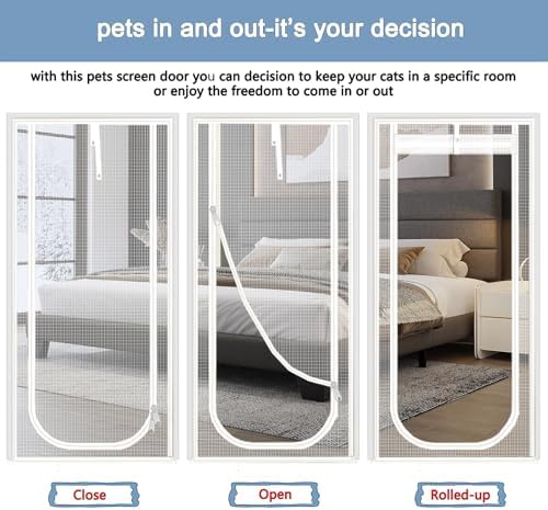 Reinforced Cat Screen Door, Fits Door Opening Size 36''x 84'', Thickened Cat - Image 6