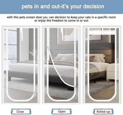 Reinforced Cat Screen Door, Fits Door Opening Size 36''x 84'', Thickened Cat - Image 6