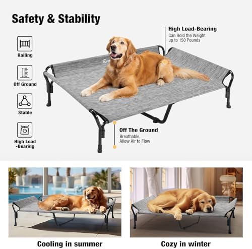 Veehoo Cooling Elevated Dog Bed, Raised Dog Cot - Image 6