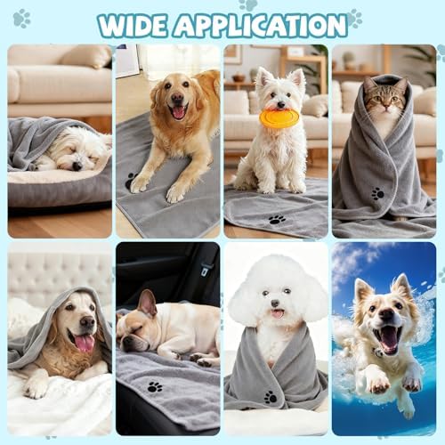 Puomue Microfiber Dog Towels for Drying Dogs, Super Absorbent and Soft Pet - Image 6
