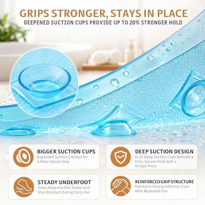 Yimobra Bathtub Mat Non Slip, Super Strong Suction Cups, Machine Washable Fast - Image 3