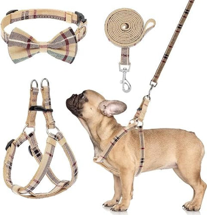 BINGPET No Pull Dog Harness Leash Collar Set, Adjustable Step-in Vest by BINGPET