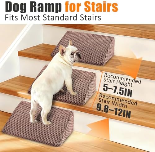 Dog Ramp for Stairs for Small & Senior Dogs and Cats – Non-Slip Stair Wedges - Image 3