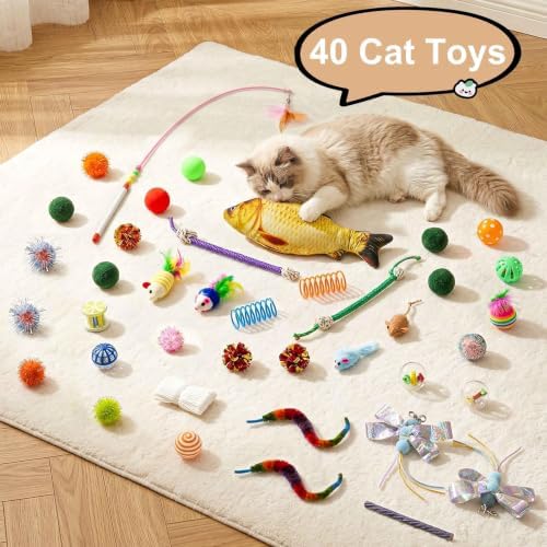 Cat Tunnel Bed with 40 Pcs Interactive Cat Toys - Image 4