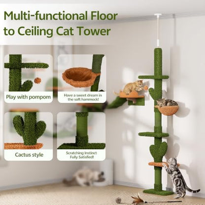 Cactus Floor-to-Ceiling Cat Tree, Adjustable Height - Image 6