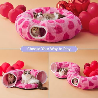 Lesure Donut Cute Jacquard Cat Tunnel Bed Kitten Toys - Image 3