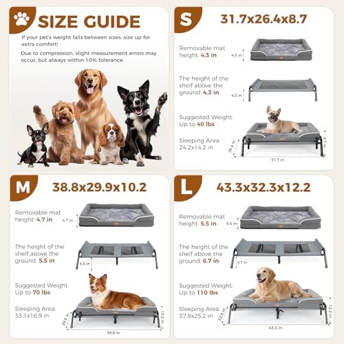 Lekereise Outdoor Elevated Dog Bed, Raised Dog Beds - Image 5