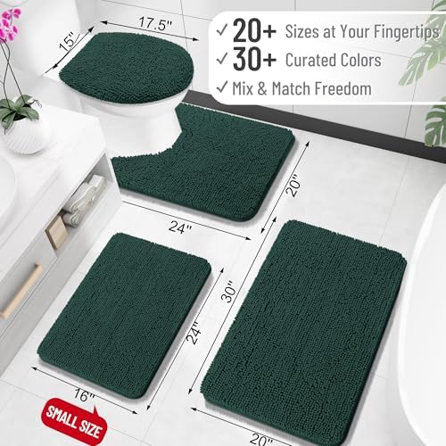 OLANLY Small Bathroom Rugs 24x16, Extra Soft Absorbent Chenille Bath Rugs - Image 2