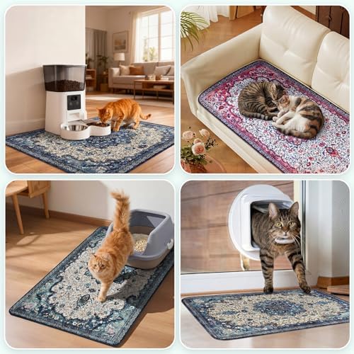 Hompet Cat Litter Mat 2 Pack, 20x60 Large Machine Washable Trapping Mats - Image 4