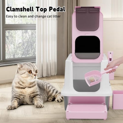 RIZZARI Stainless Enclosed Top Entry High-Sided: Large Covered Litter Box - Image 5