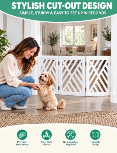 16" Short Dog Gate, Puppy Gate Indoor, Freestanding Small Dog Gate, 3 Panel - Image 6