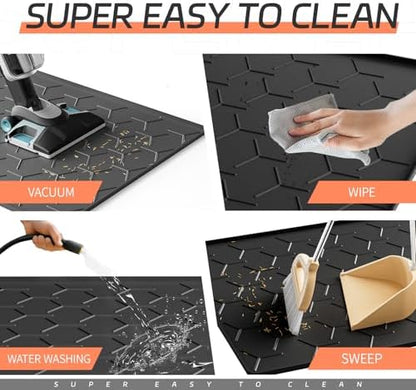 Bulkniu Silicone Cat Litter Mat, Raised Edge Waterproof - Image 4