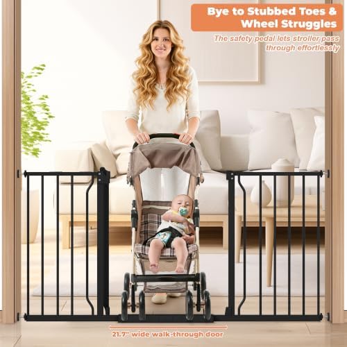 29"-58" Extra Wide Baby Gate, No Drilling Auto Close Dog Gate - Image 5