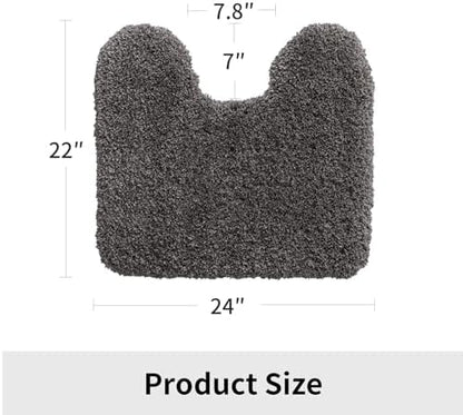 Disolla Toilet Rug 22x24 Dark Grey, Soft Toilet Mat U-Shaped Washable - Image 2