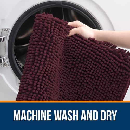OLANLY Bathroom Runner Rugs 47x24, Extra Soft Absorbent Chenille Bath Rugs - Image 5