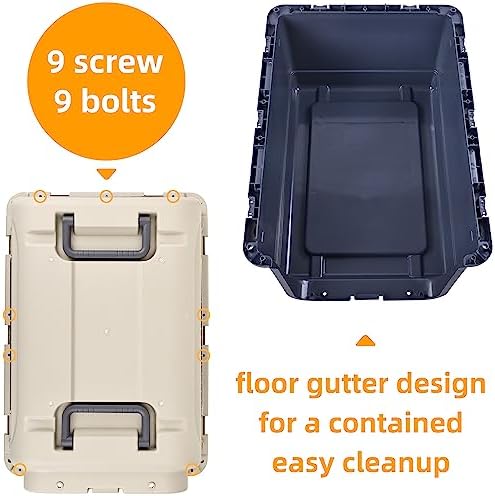 Elevon Plastic Kennels Pet Carrier Rolling Plastic Airline Approved Wire Door - Image 4