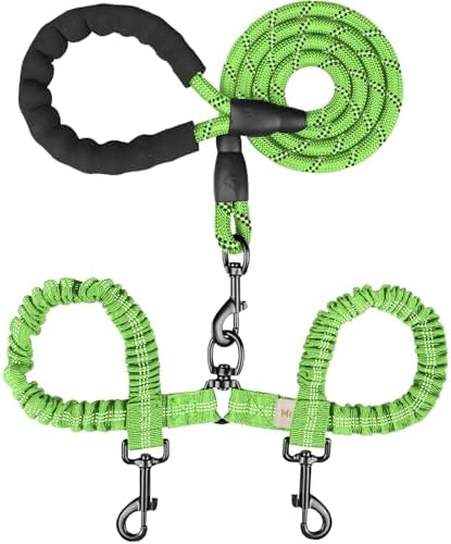 MingXpets Double Dog Leash, 360° Swivel Tangle Free Bungee Walking Training by MingXpets