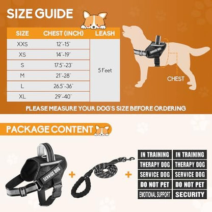 Service Dog Vest Harness and Leash Set, Animire in Training Dog Harness - Image 5