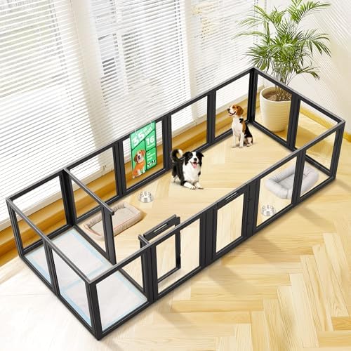 FXW AuraSpace Clear Acrylic Indoor Dog Playpen, 16 Panels by FXW