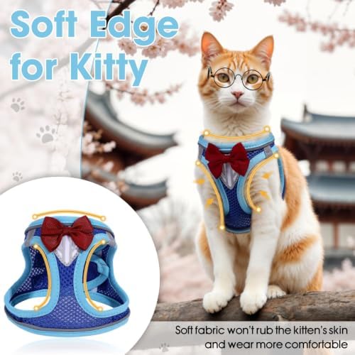 Cat Vest Harness and Leash Set, Escape Proof Kitten Harness Blue L - Image 6