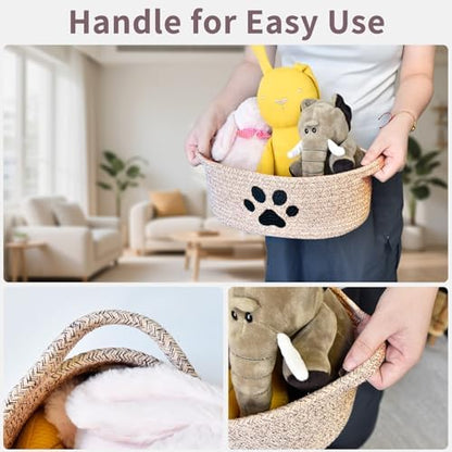 Small Woven Dog Toy Basket - Image 7
