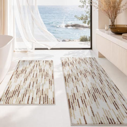 BSICPRO Bathroom Rugs Sets 2 Piece, Modern Bath Mat 20"x47"+20"x32" by BSICPRO