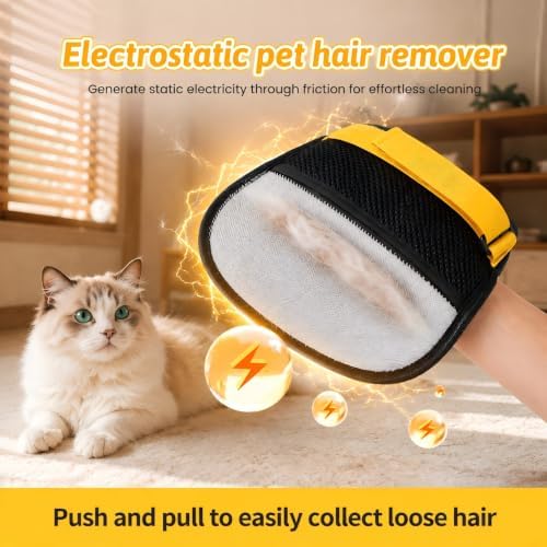 Electrostatic Pet Hair Removal Glove, Quick Wiping&Reusable - Image 4