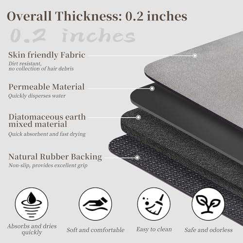 Bathroom Mat Rugs Sets 2 Piece Stone Bath Mats - Image 5