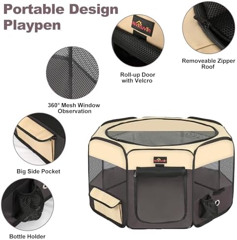 Aivituvin Dog Playpen, Foldable Pet Play Pens - Image 2