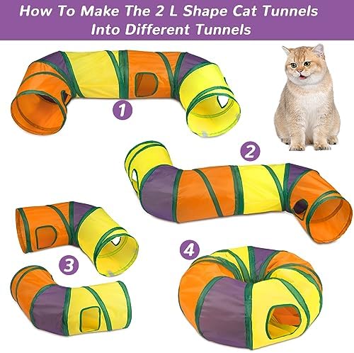 Retro Shaw 33Pcs Cat Toys for Indoor Cats, 2 Way Cat Game Tunnels - Image 3
