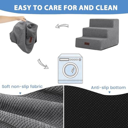 Aodisman Dog Stairs for Small Dogs & Cats, 3-Step Pet Steps for Couch & Bed - Image 4