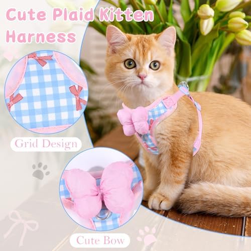 Cat Harness and Leash Set, Escape Proof Soft Vest Walk Pink Medium - Image 4