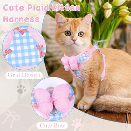 Cat Harness and Leash Set, Escape Proof Soft Vest Walk Pink Medium - Image 4