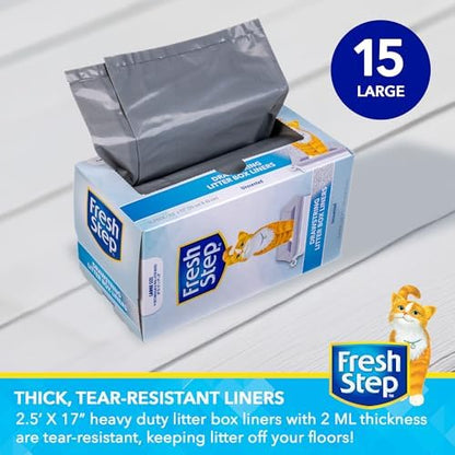 Fresh Step Drawstring Cat Litter Liners, 2.5 ft x 17 in, 15 Ct - Image 5