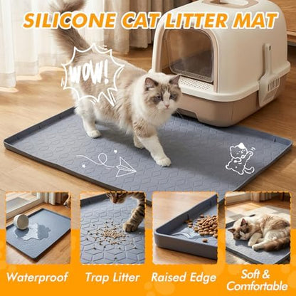 Silicone Cat Litter Mat for Litter Box, Scatter Control for Cat Litter - Image 3
