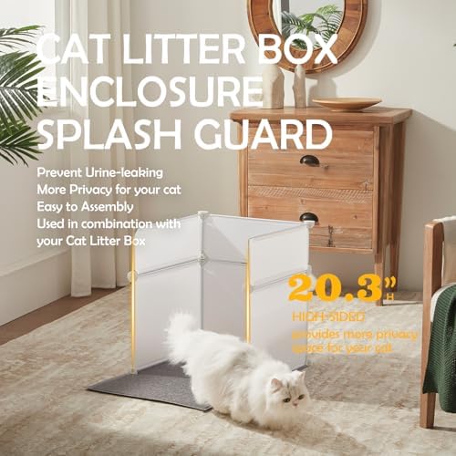 MEEXPAWS Cat Litter Box Enclosure, Splash Guard High Walls - Image 2
