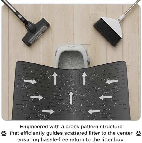 OHMO XXL Cat Litter Mat, 37.5x25.2 Black, Premium Silicone Rubber, Waterproof & - Image 4