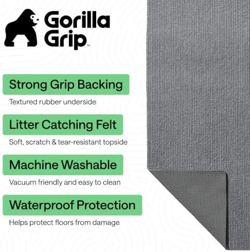 GORILLA GRIP Cat Litter Box Mat, Soft Felt Scatter Catcher - Image 2