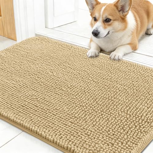 OLANLY Dog Door Mat for Muddy Paws 24x16, Super Absorbent Chenille Mud Mat by OLANLY