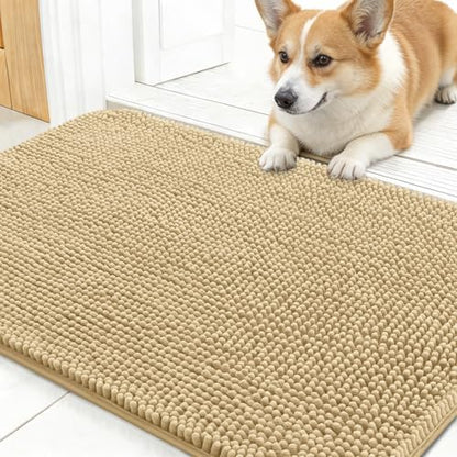 OLANLY Dog Door Mat for Muddy Paws 24x16, Super Absorbent Chenille Mud Mat by OLANLY