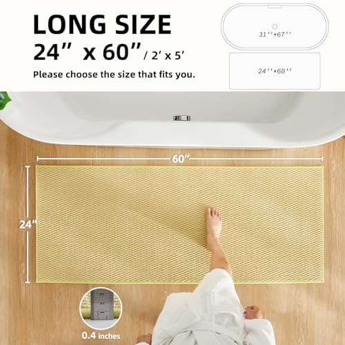 TYUU Bathroom Runner Rug, Long Bath Mat Washable Thin Quick Dry Low Pile - Image 2