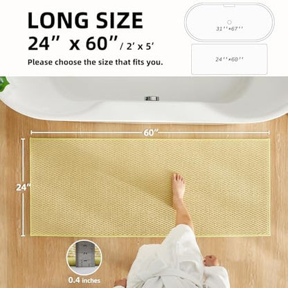 TYUU Bathroom Runner Rug, Long Bath Mat Washable Thin Quick Dry Low Pile - Image 2
