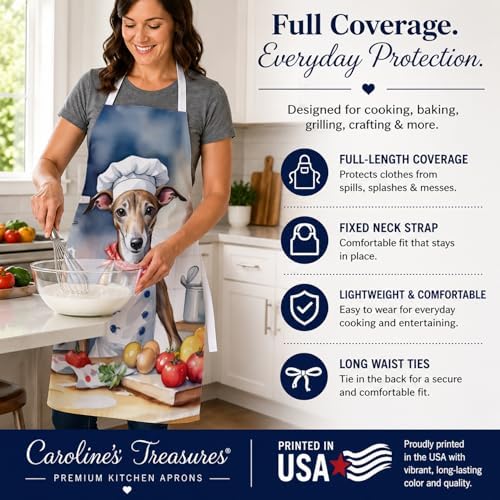 Caroline's Treasures Greyhound The Chef Apron Cooking Kitchen Server Baking - Image 4