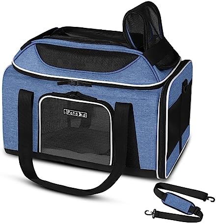 Petskd Top-Expandable Small Pet Carrier 17"x11"x9.5" Airline Approved by Petskd