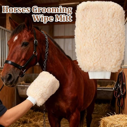 Curry Comb Kit, 6 Ring Curry Comb & Horse Grooming Mitts - Image 6