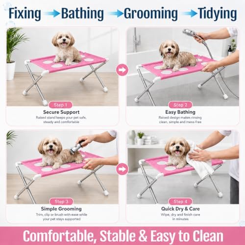 Dog Grooming Hammock, Foldable Pet Grooming Stand - Image 6
