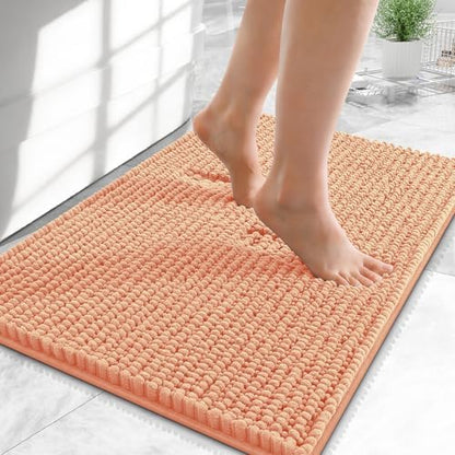 OLANLY Thick Chenille Small Bathroom Rugs 24x16, Absorbent Bath Mat by OLANLY